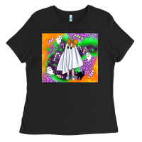 Black cute ghost halloween tumbler Ladies Tee - BundleAndBundleShop