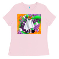 Bubblegum Pink cute ghost halloween tumbler Ladies Tee - BundleAndBundleShop