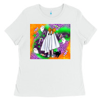 White cute ghost halloween tumbler Ladies Tee - BundleAndBundleShop