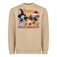 Mushroom Happy Hallothanksmas Cows Heavyweight Sweatshirt - BundleAndBundleShop