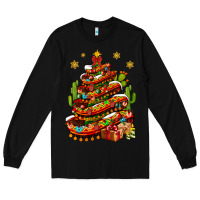 Black Christmas Feliz Navidad Sombrero Tree Long Sleeve Tee - BundleAndBundleShop