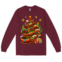 Burgundy Christmas Feliz Navidad Sombrero Tree Long Sleeve Tee - BundleAndBundleShop