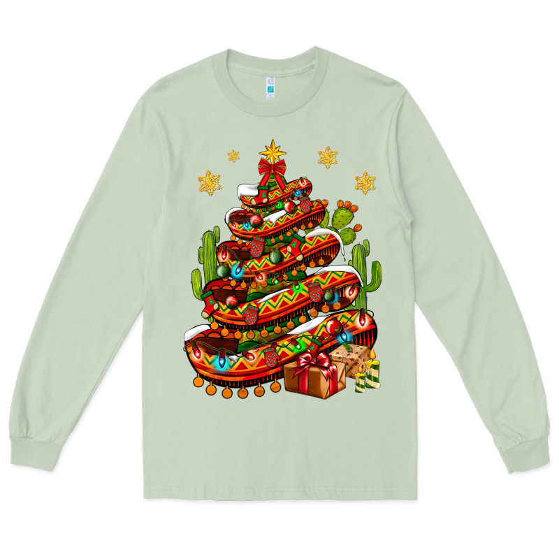 Christmas Feliz Navidad Sombrero Tree Long Sleeve Tee by BundleAndBundleShop | Teevron