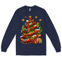 Navy Christmas Feliz Navidad Sombrero Tree Long Sleeve Tee - BundleAndBundleShop