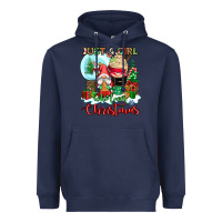 Navy just a girl who loves christmas Heavyweight Hoodie - CowGirlArtShop