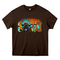Chocolate Brown love black angus indian headdress Heavy Core Tee - JahusDesignShop