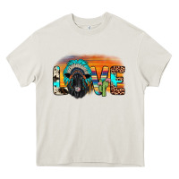 Love Black Angus Indian Headdress Heavy Core Tee | Teevron