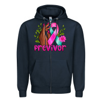 Navy Previvor Breast Cancer Zipper Hoodie - NancyCooperArtShop