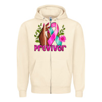 Sandshell Previvor Breast Cancer Zipper Hoodie - NancyCooperArtShop