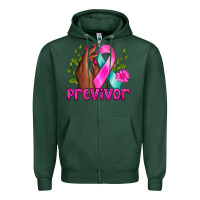 Sports Green Previvor Breast Cancer Zipper Hoodie - NancyCooperArtShop