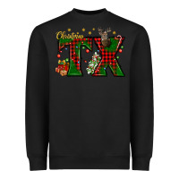 Black Christmas Texas With Deer Heavyweight Sweatshirt - BundleAndBundleShop
