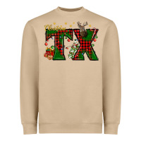 Mushroom Christmas Texas With Deer Heavyweight Sweatshirt - BundleAndBundleShop