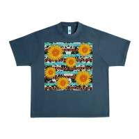 Midnight Navy sunflower western seamless revize Urban Heavy Tee - AdoDesignShop