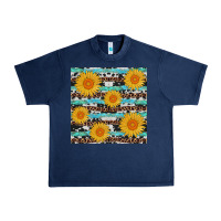 Navy sunflower western seamless revize Urban Heavy Tee - AdoDesignShop