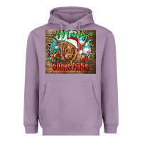 Lavender merry christmas heifer cow Heavyweight Hoodie - CowGirlArtShop