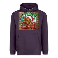 Plum merry christmas heifer cow Heavyweight Hoodie - CowGirlArtShop