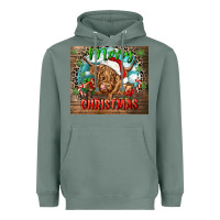 Sage merry christmas heifer cow Heavyweight Hoodie - CowGirlArtShop