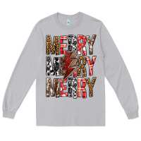 Moon Dust Merry Merry Merry Christmas Lightning Bolt Long Sleeve Tee - BundleAndBundleShop
