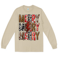 Merry Merry Merry Christmas Lightning Bolt Long Sleeve Tee | Teevron