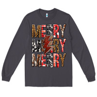 Smoke Merry Merry Merry Christmas Lightning Bolt Long Sleeve Tee - BundleAndBundleShop