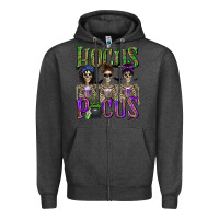 Charcoal Heather Hocus Pocus with Skeletons Zipper Hoodie - texasbilliewilder