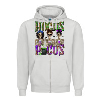 Dove Grey Hocus Pocus with Skeletons Zipper Hoodie - texasbilliewilder