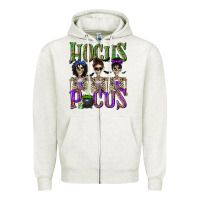 Oatmeal Heather Hocus Pocus with Skeletons Zipper Hoodie - texasbilliewilder