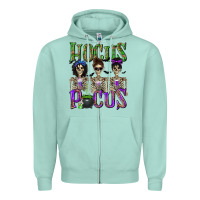 Seafoam Hocus Pocus with Skeletons Zipper Hoodie - texasbilliewilder