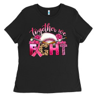 Black breast cancer together we fight with baseball Ladies Tee - Artiststas