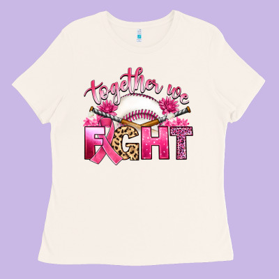 Breast Cancer Together We Fight With Baseball Ladies Tee Designed By Artiststas
