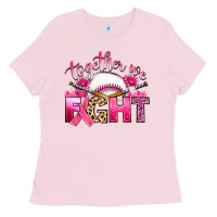 Bubblegum Pink breast cancer together we fight with baseball Ladies Tee - Artiststas