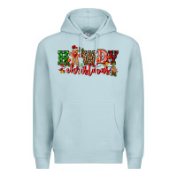 Blue Mist howdy christmas gingerman bread with cowboy Premium Hoodie - CowGirlArtShop