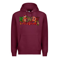 Burgundy howdy christmas gingerman bread with cowboy Premium Hoodie - CowGirlArtShop