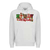 Dove Grey howdy christmas gingerman bread with cowboy Premium Hoodie - CowGirlArtShop
