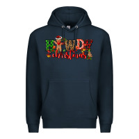 Navy howdy christmas gingerman bread with cowboy Premium Hoodie - CowGirlArtShop