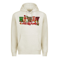 Oatmeal Heather howdy christmas gingerman bread with cowboy Premium Hoodie - CowGirlArtShop
