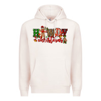 Pale Pink howdy christmas gingerman bread with cowboy Premium Hoodie - CowGirlArtShop