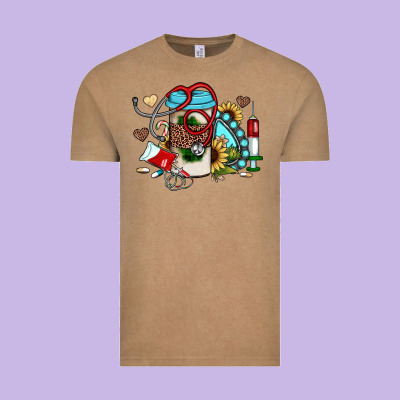 Christmas Sunflower Gemstone Nurse Vintage Tee Designed By Jahusdesignshop