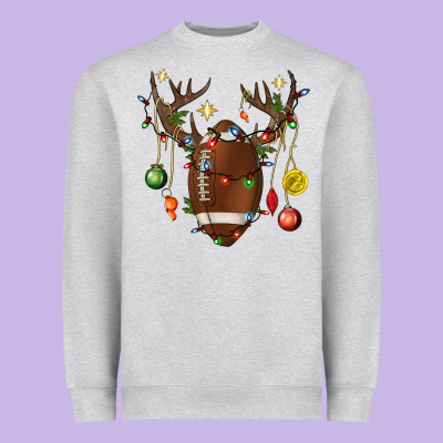 American Football Horn Christmas Heavyweight Sweatshirt Designed By Bundleandbundleshop