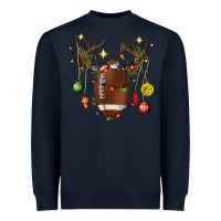 Navy American Football Horn Christmas Heavyweight Sweatshirt - BundleAndBundleShop