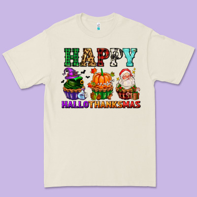 Happy Hallothanksmas With Cupcakes Premium Tee Designed By Adodesignshop