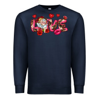 Navy Love Valentine's Day Premium Sweatshirt - HowdyJamesFarm