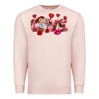 Pale Pink Love Valentine's Day Premium Sweatshirt - HowdyJamesFarm