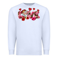 White Love Valentine's Day Premium Sweatshirt - HowdyJamesFarm