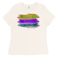 Bone Green Purple Cyan Colored Triple Brush Strokes Ladies Tee - Bettercallsaul