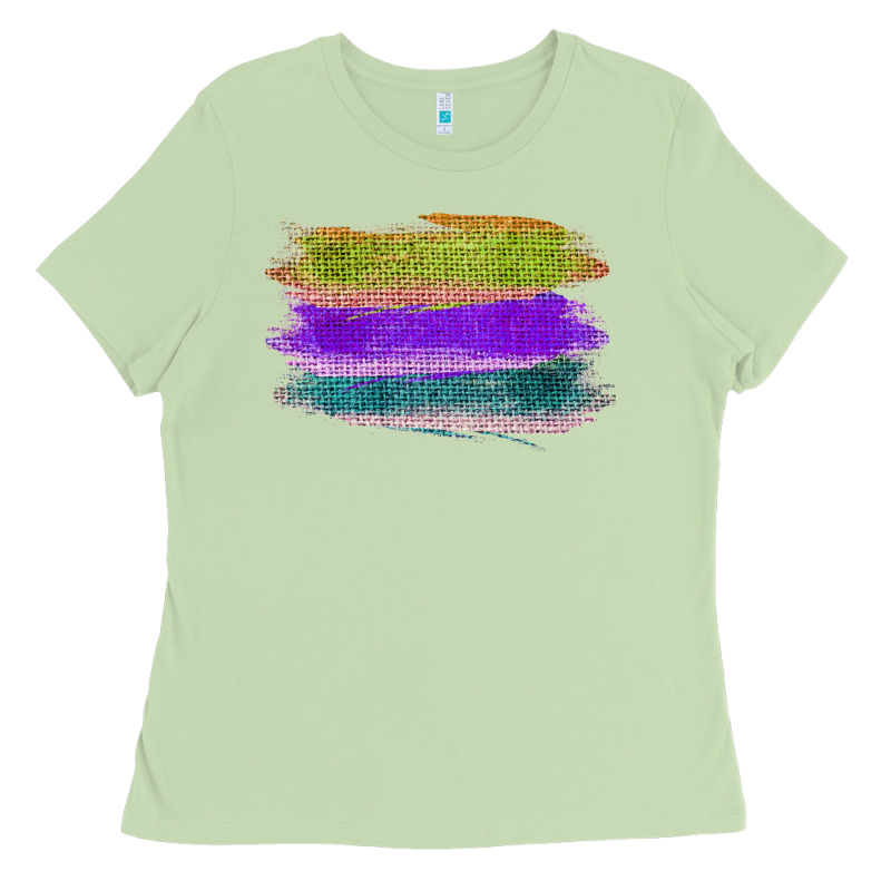 Green Purple Cyan Colored Triple Brush Strokes Ladies Tee by Bettercallsaul | Teevron