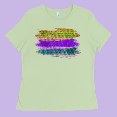 Green Purple Cyan Colored Triple Brush Strokes Ladies Tee Designed By Bettercallsaul