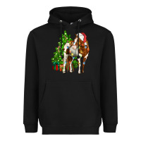Black american paint horse christmas tree Heavyweight Hoodie - CowGirlArtShop