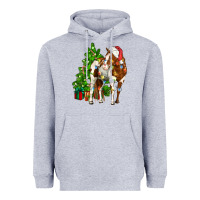 Heather Grey american paint horse christmas tree Heavyweight Hoodie - CowGirlArtShop