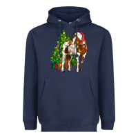 Navy american paint horse christmas tree Heavyweight Hoodie - CowGirlArtShop